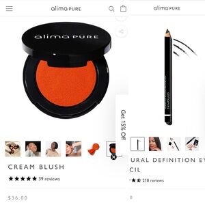 Alima Pure Natural Makeup NEW Pulse Cream Blush and Ink Eye Liner